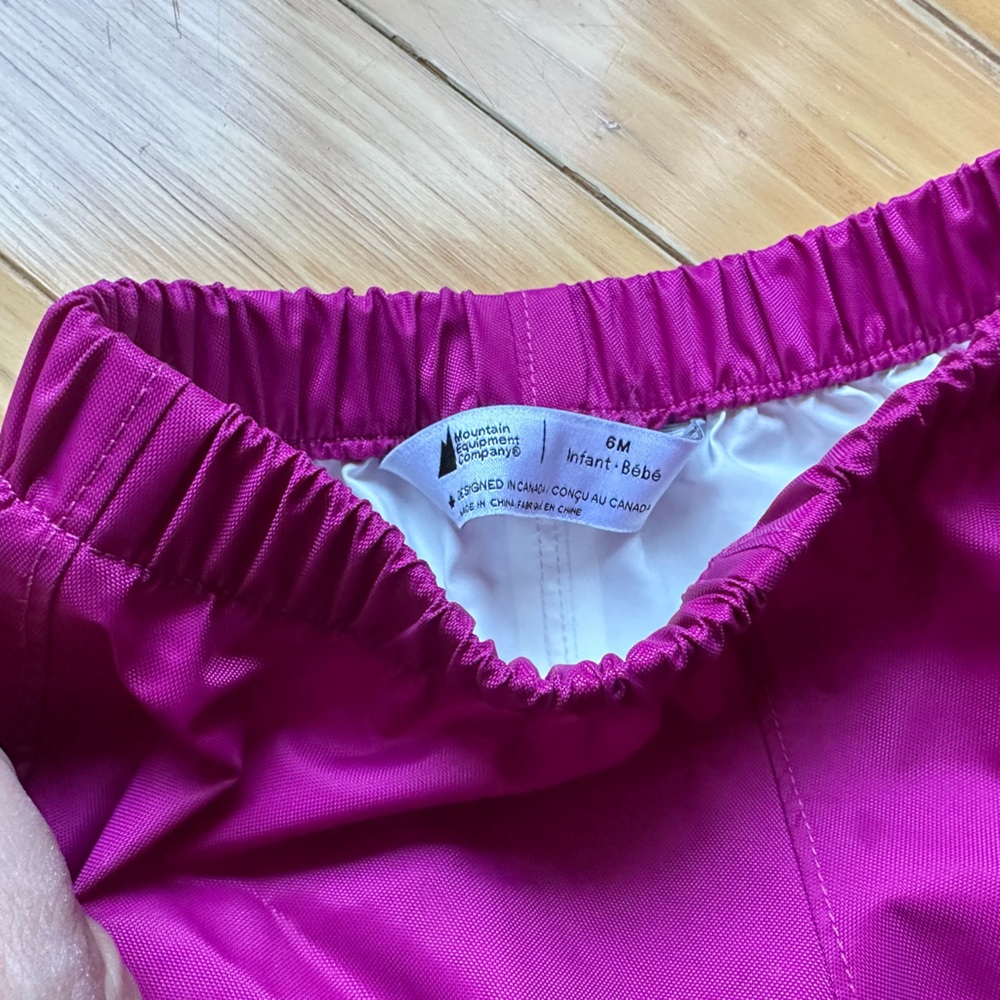 MEC rain pants. Size 6 months